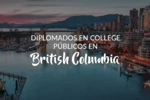 Atardecer en la bahia de Vancouver. Texto: Diplomados en College Publicos en British Columbia